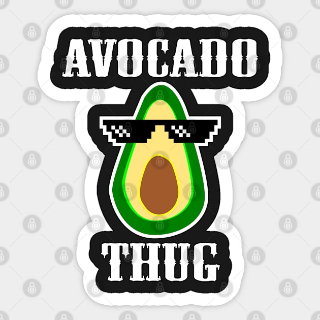 Avocado Thug Sticker by reyzo9000